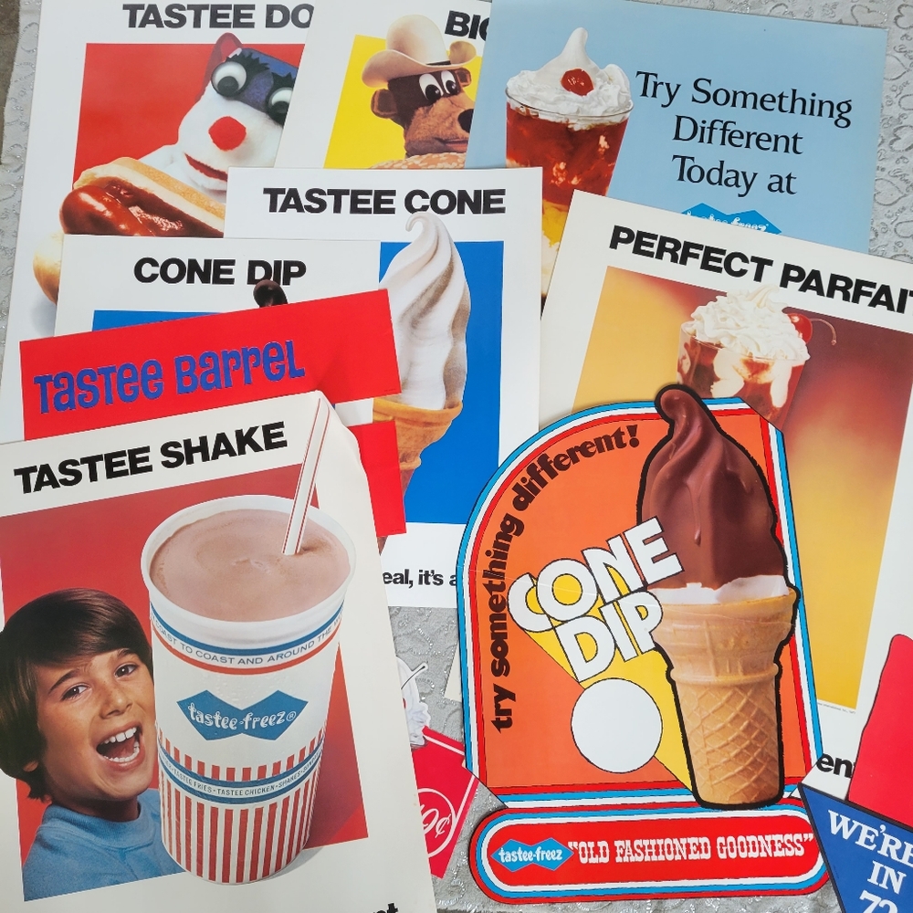 25+ Vintage Tastee Freez Posters Signs Restaurant Advertising Kitchen Bar Decor